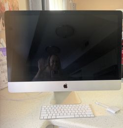 27 in apple computer with mouse and keyboard