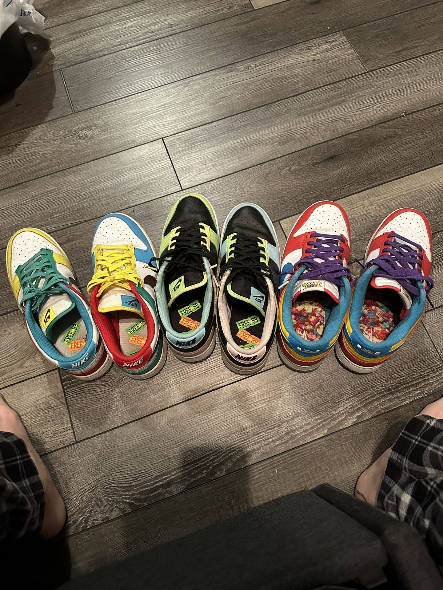 Free 99 Dunks Black And White And Fruity Pebbles Dunks