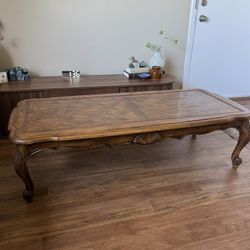 Antique French Wood Coffee Table 