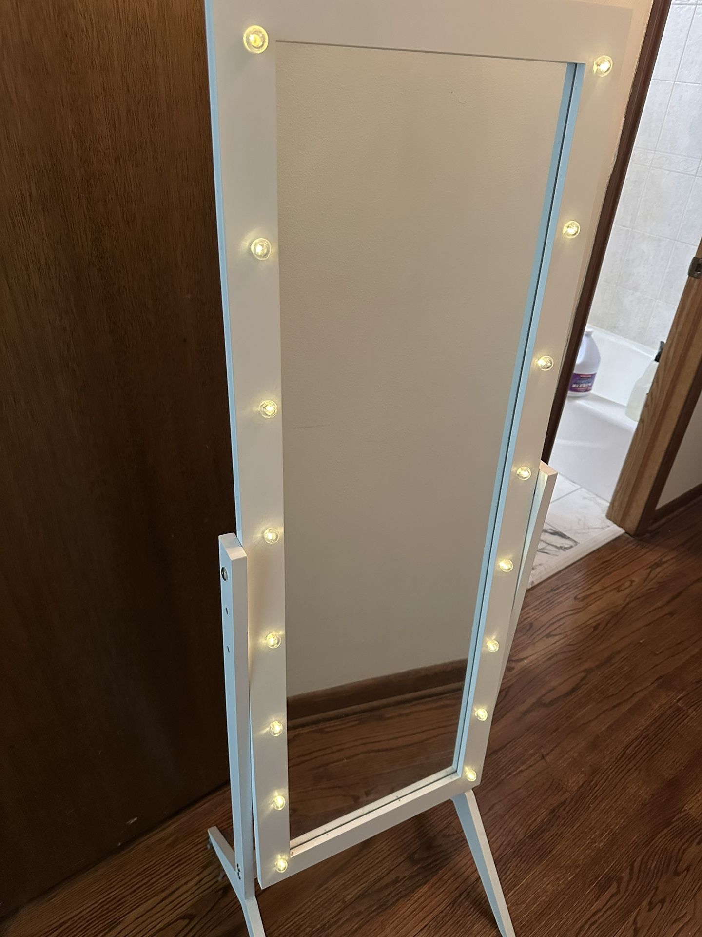 Vanity mirror on stand with lights (all lights work) - $125 obo