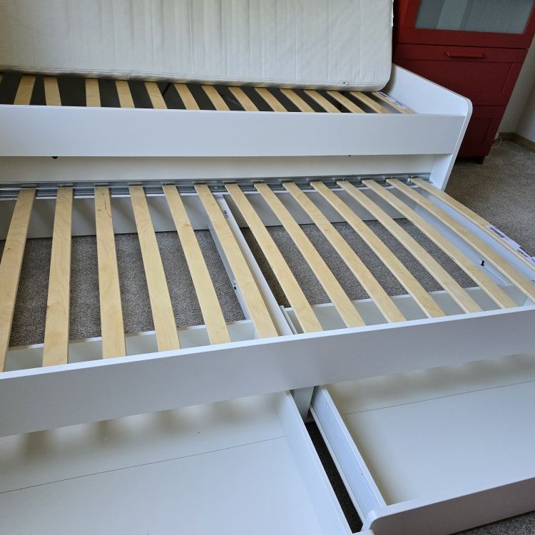 IKEA  Twin Trundle Bed With Drawers *sold / pending Pick Up*