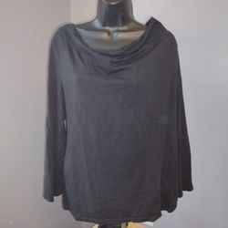 Anne Klein Women's Black Long Sleeve Scoop Neck Blouse Size Large
55% cotton, 40% modal & 5% elastane 
