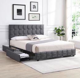 New Queen size storage bed with mattress and free delivery, pay on arrival