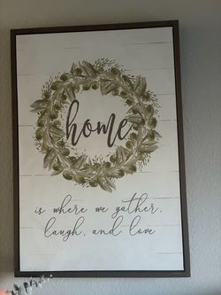 Farmhouse "Home" Canvas Wall Art with Frame