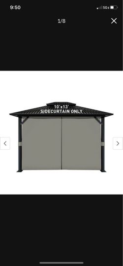 Gazebo Curtain Replacement - Universal 4-Panel Sidewalls 10' x 13', Curtain/mosquito net Only