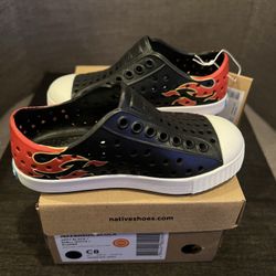 Native Kids Shoe Jefferson Black Fire Flame