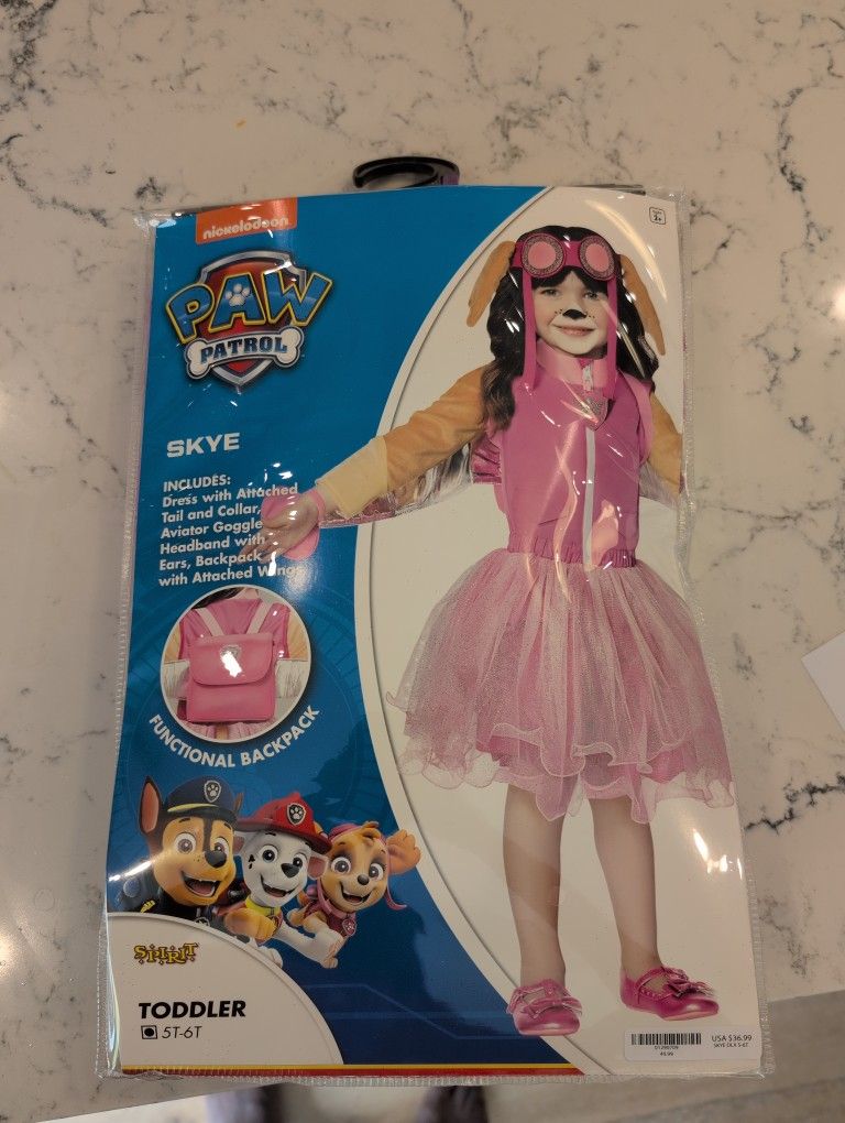 Paw Patrol Skye Costume 5T-6T