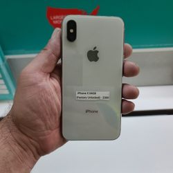 Apple Iphone X 64GB In Silver (Factory Unlocked/Desbloquiado)