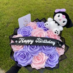 Kuromi birthday bouquet eternal roses
