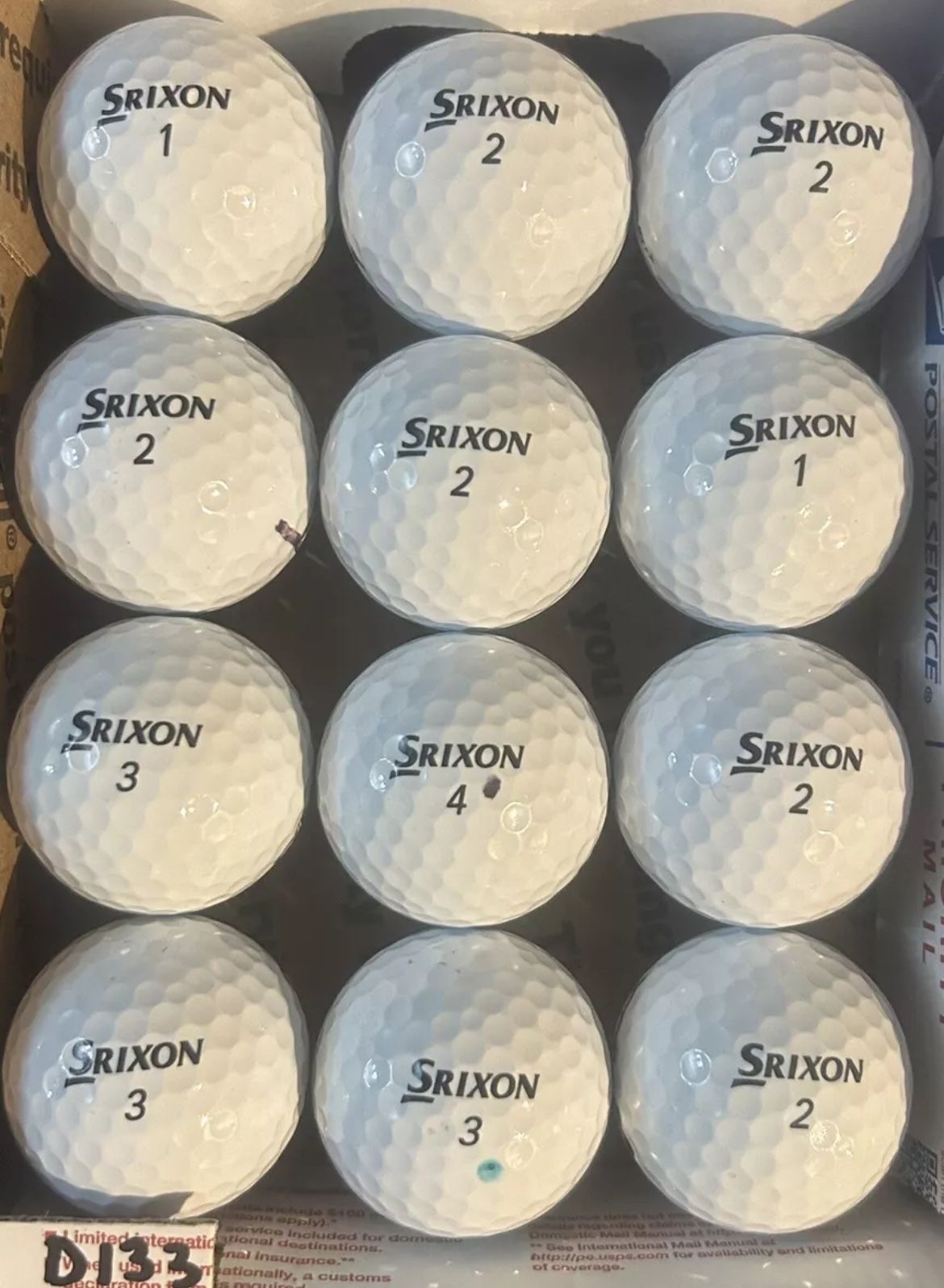 12 Srixon Q Star Tour Golf Balls 5/4a Lot D133