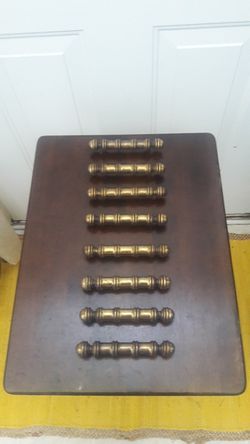 8 Brass Dresser Drawer Pulls / Handles