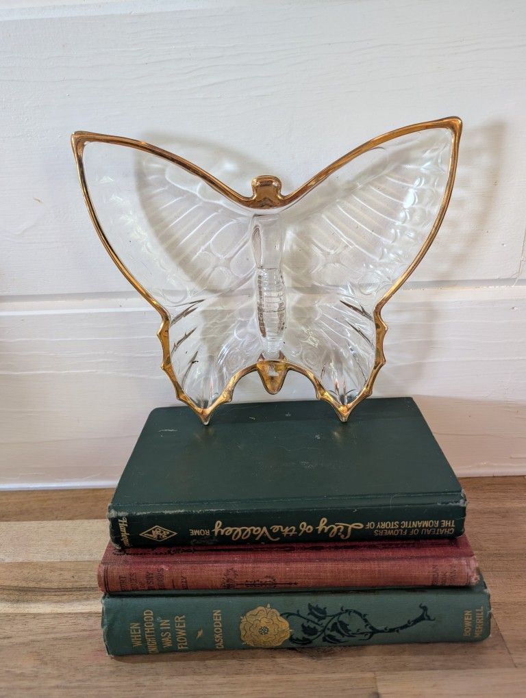 Vintage Jeanette Glass Butterfly Dish