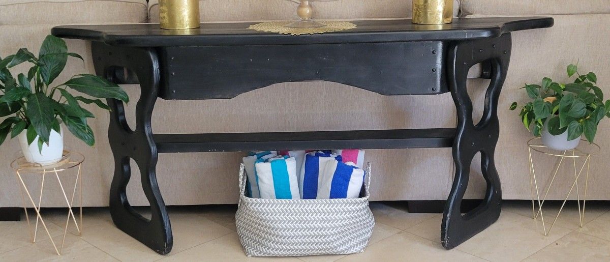 Black Wooden Couch Bench
