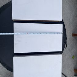 Three White Wood Floating Shelves 