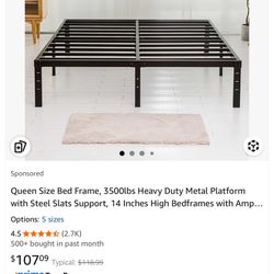 Queen Bed Frame Assembled Like New