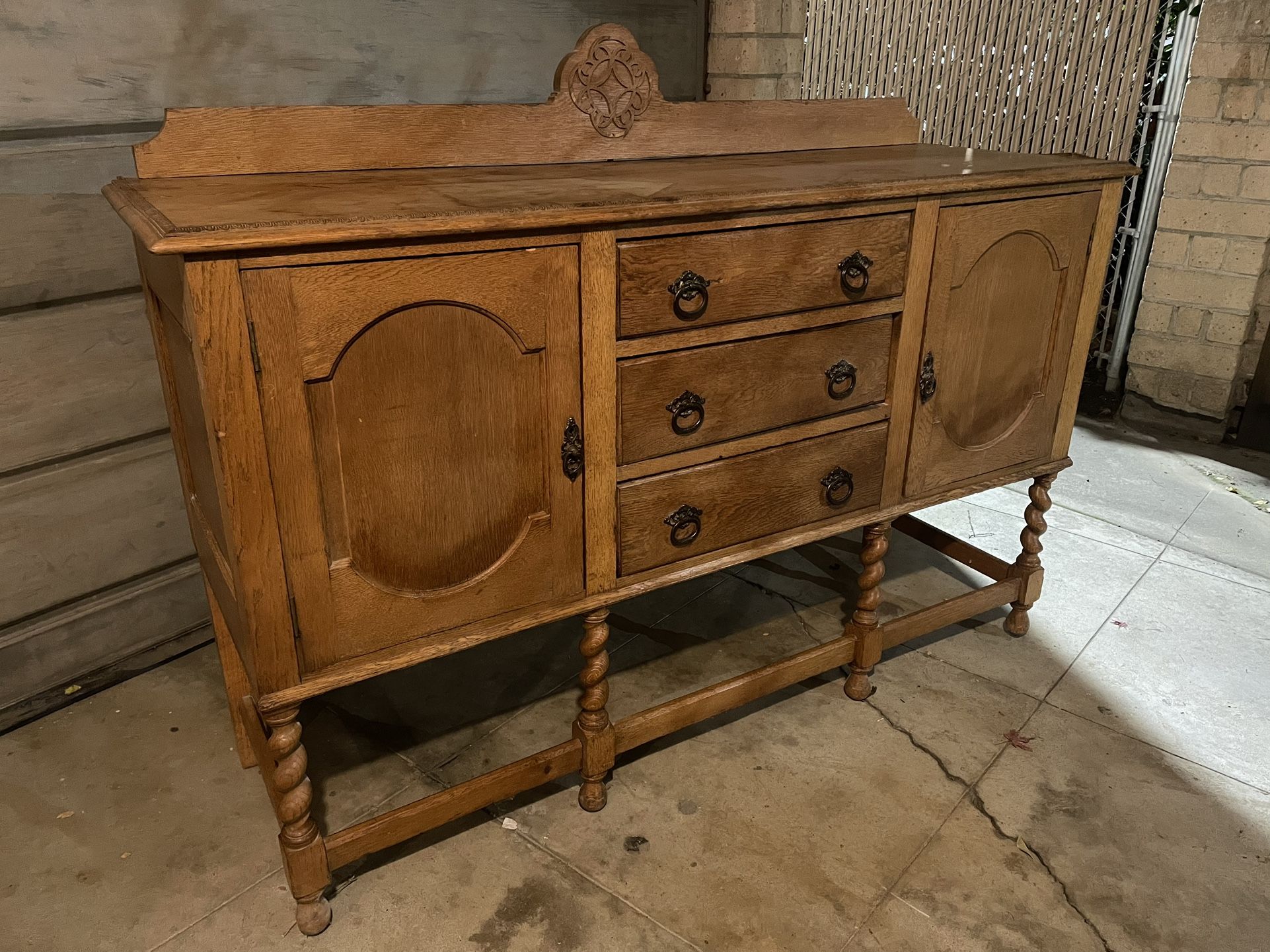 Buffet Credenza Oak Antique 60x20x37
