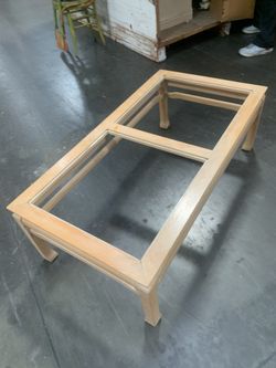 Wood Coffee Table - One Glass Missing Can Make Cheap