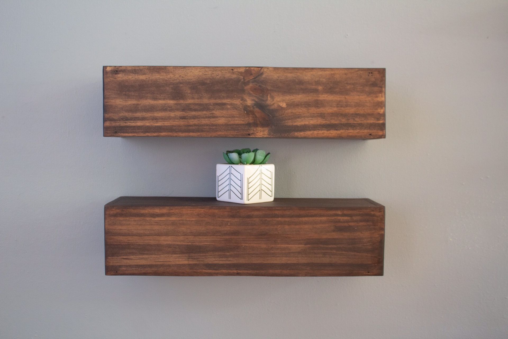 Two 18” kona floating shelves