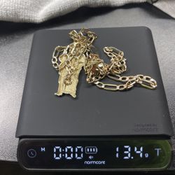 Gold 14 K San Judas W Chain 