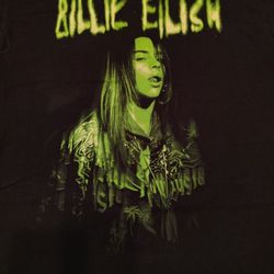 Billie Eilish Men's Short Sleeve Green Graphic T-Shirt Black Small 2020