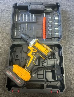 21V Rechargeable Lithium Battery Electric Dill Set Household Cordless Drilling Machines Multi-Function Power Drill Tool Set