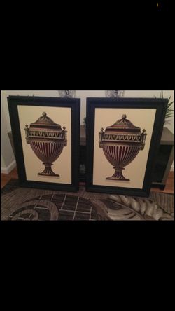 Black frame large picture set of 2