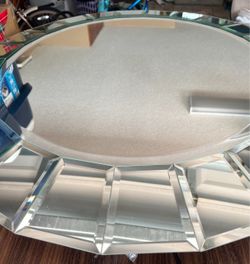 Large Round Beveled Glass Wall Mirror