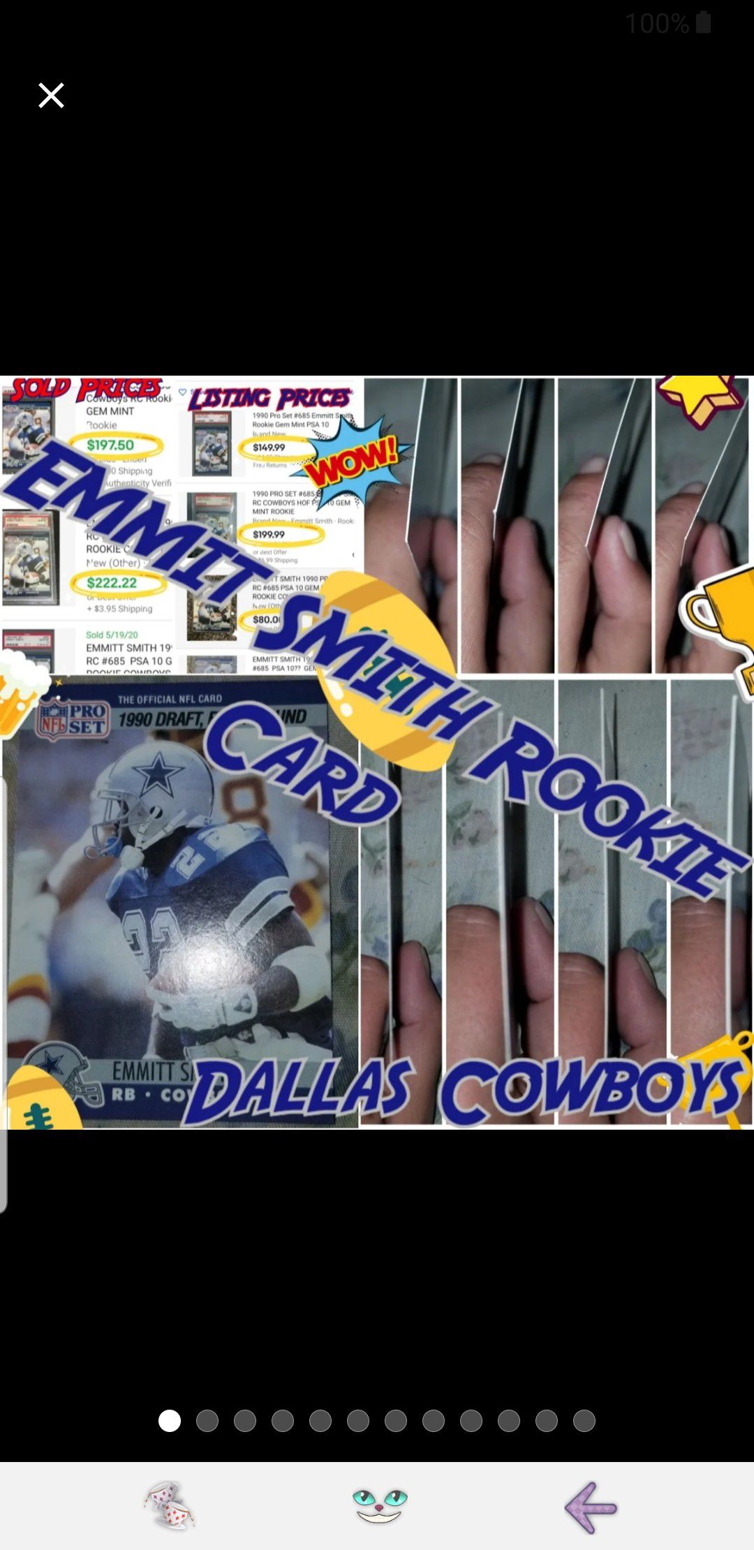 Emmit Smith Rookie Card, Dallas Cowboys