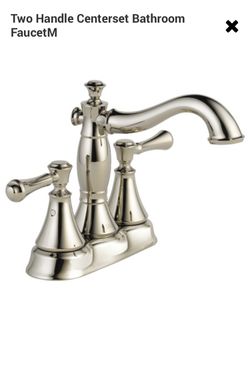 DELTA Two Handle Centerset Bathroom Faucet, Delta Cassidy Polished Nickel 2-handle 4-in Centerset WaterSense Bathroom Sink Faucet with Drain