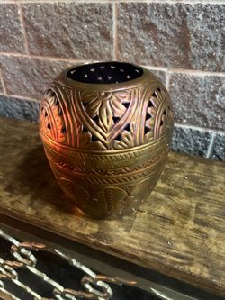 Brass Carved Reticulated Decorative Vase