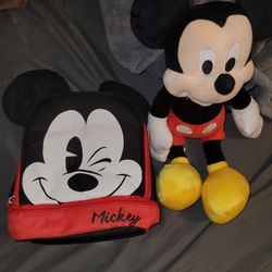 Walt Disney Mickey Mouse With Ears 9.5" Dual Compartment Lunch Box