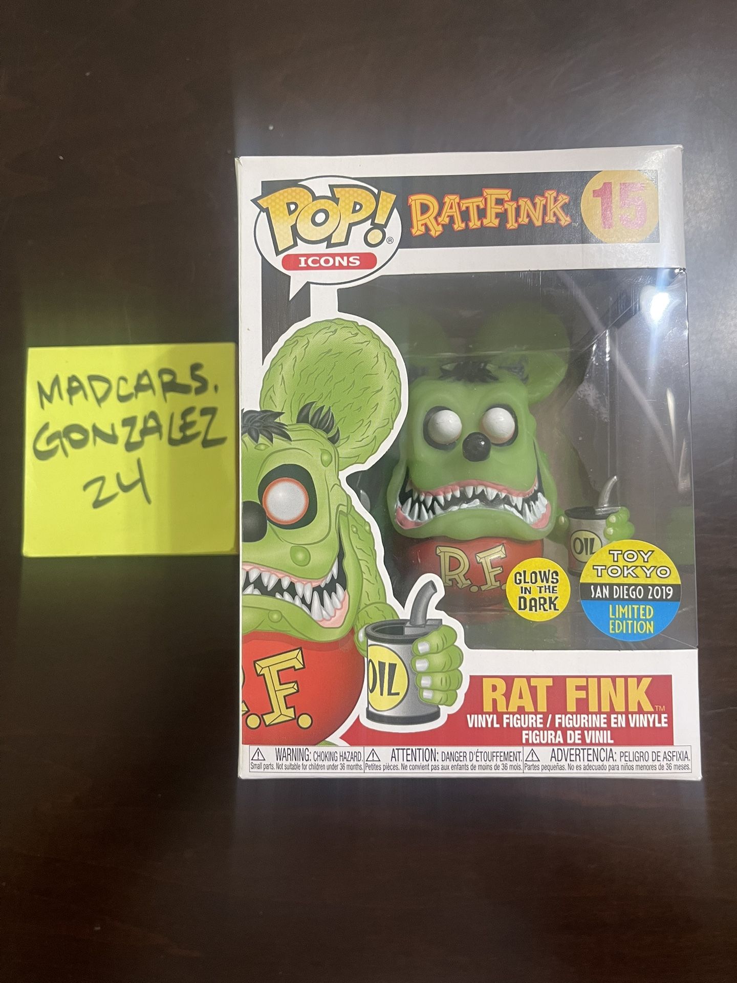 Funko Pop! Icons Rat Fink #15 SDCC 2019 Toy Tokyo Exclusive GITD W Protector