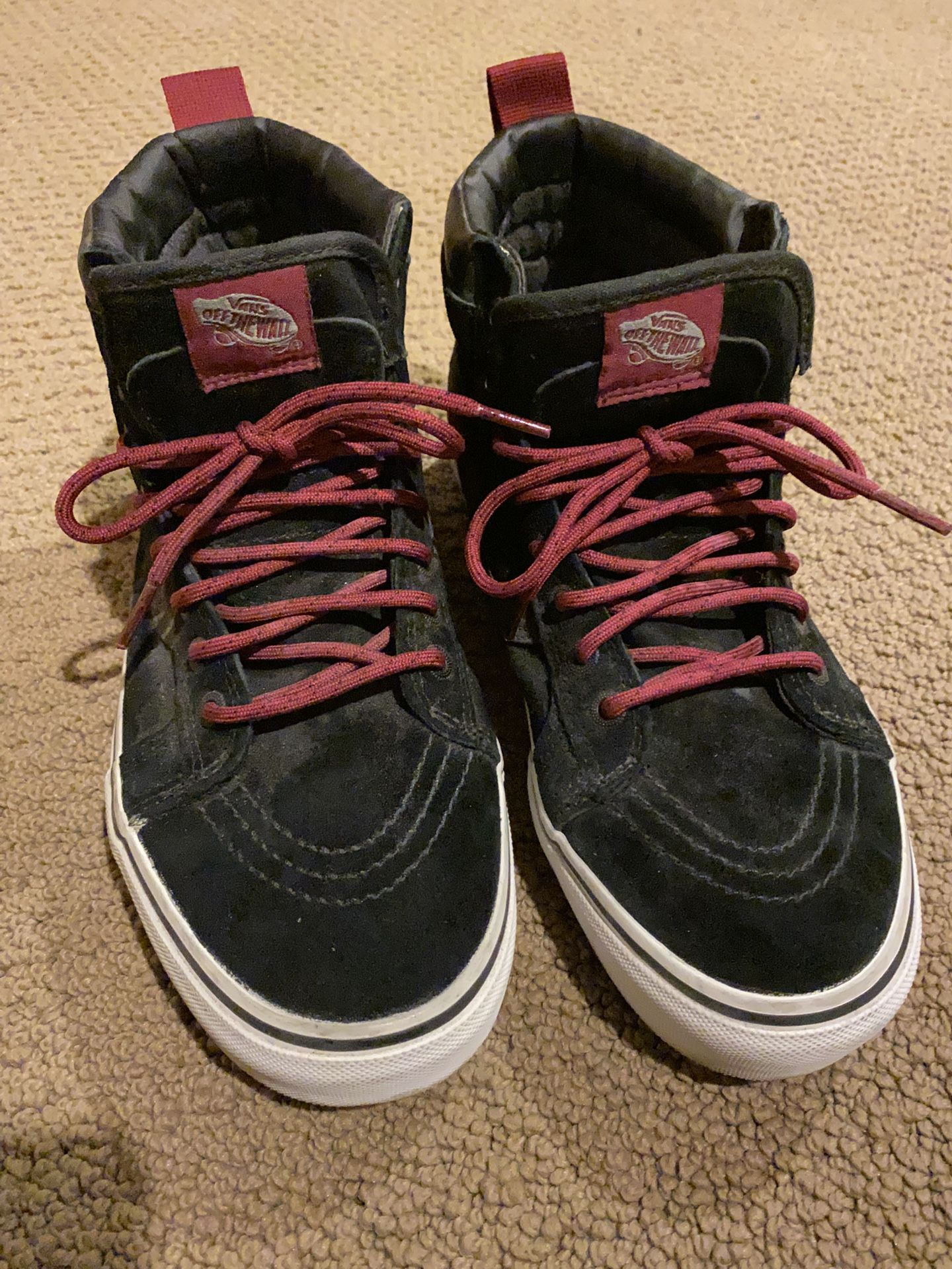 Vans Sk8 Hi Scotchgard Mate Black/Beet Red Size 10
