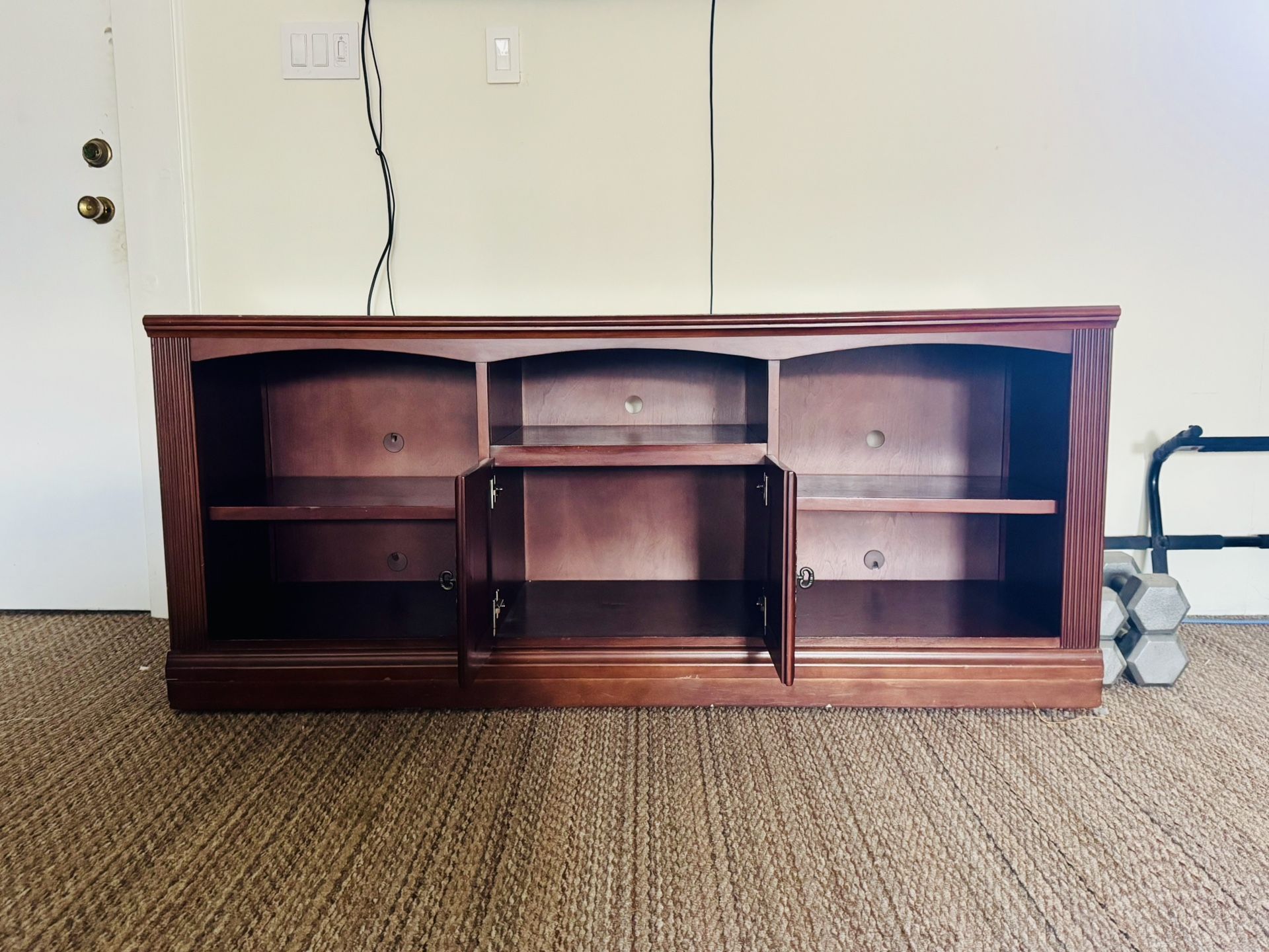 Solid Wood Entertainment Center – Classic & Spacious