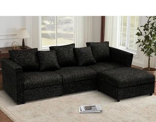 Brown/ Black Sectional Couch