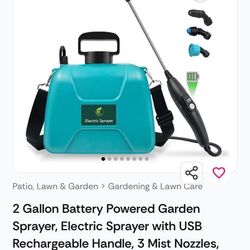 2-Gallon Battery-Powered Garden Sprayer - USB Rechargeable