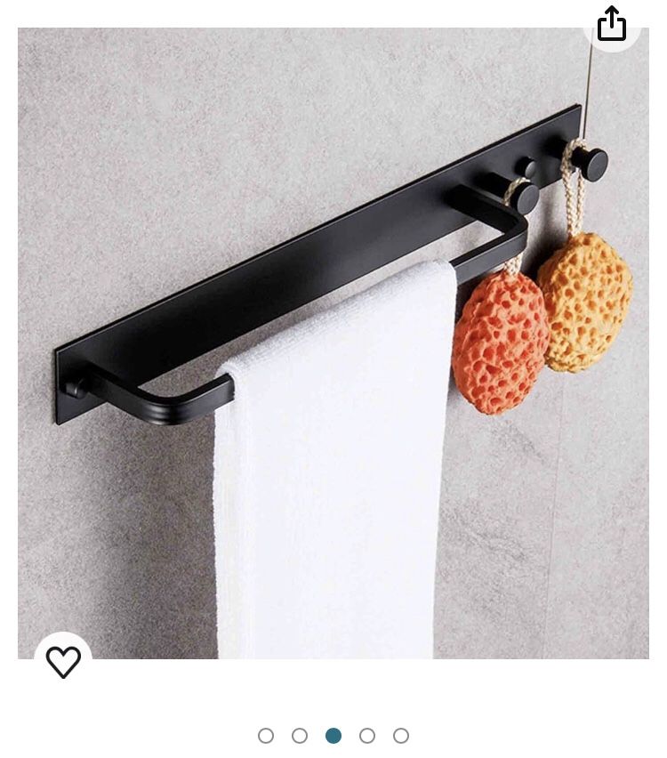 Self Stick Towel Bar with Hooks