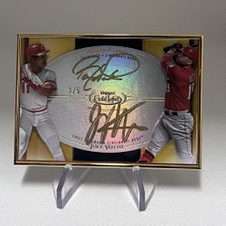 2022 Topps Gold Label Dual Framed Auto #’d /5 Joey Votto Barry Larkin