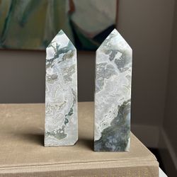 Moss Agate Towers ( firm on price ) 