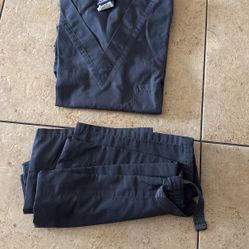 8 Pieces (2 Tops, 6 Bottoms): Gray Cherokee Nursing Scrubs