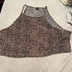 Shein Curve Plus Women's Brown and Multi Crop-top