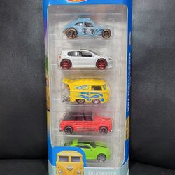 2015 Hot Wheels Volkswagen 5 Pack Die Cast Cars Scale 1:64 Collectible DJD20 New