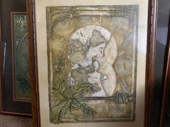 Framed Antique-Style World Map Art Print