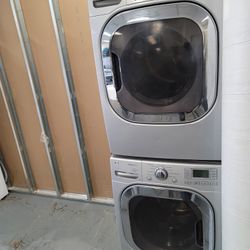 LG Front Loading Washer And Stackable Gas Dryer Set 
