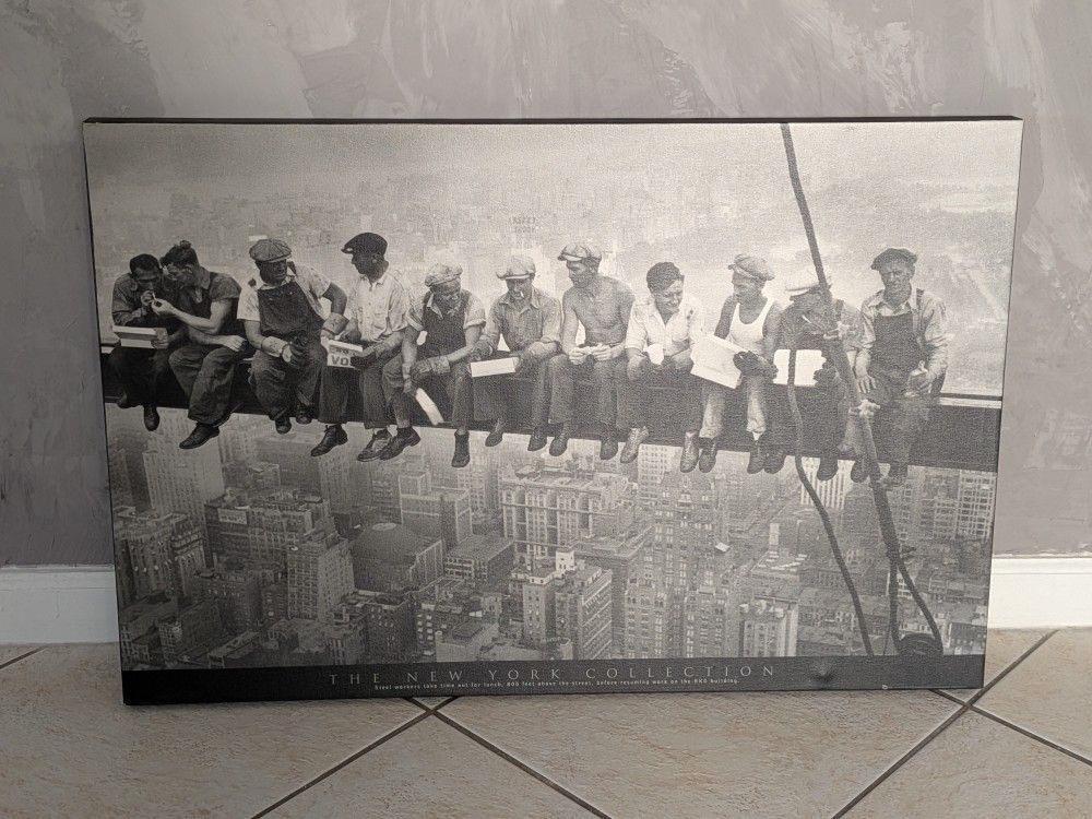 Canvas Painting "Lunch Atop a Skyskraper" New York Collection
