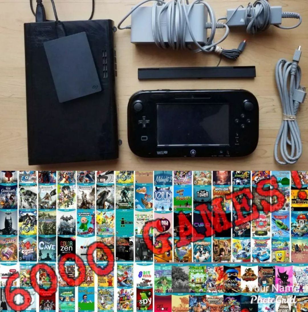 Nintendo Wii U 1TB Console Bundle With Over 6000 Games INSTALLED!