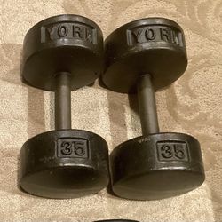York Dumbbells 35# Roundheads