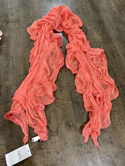 Scrunched Orange Scarf or Shawl