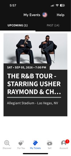 Chris Brown & Usher R&B Tour Sept. 5 Las Vegas Allegiant Stadium