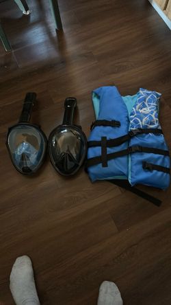 Snorkeling masks and vest